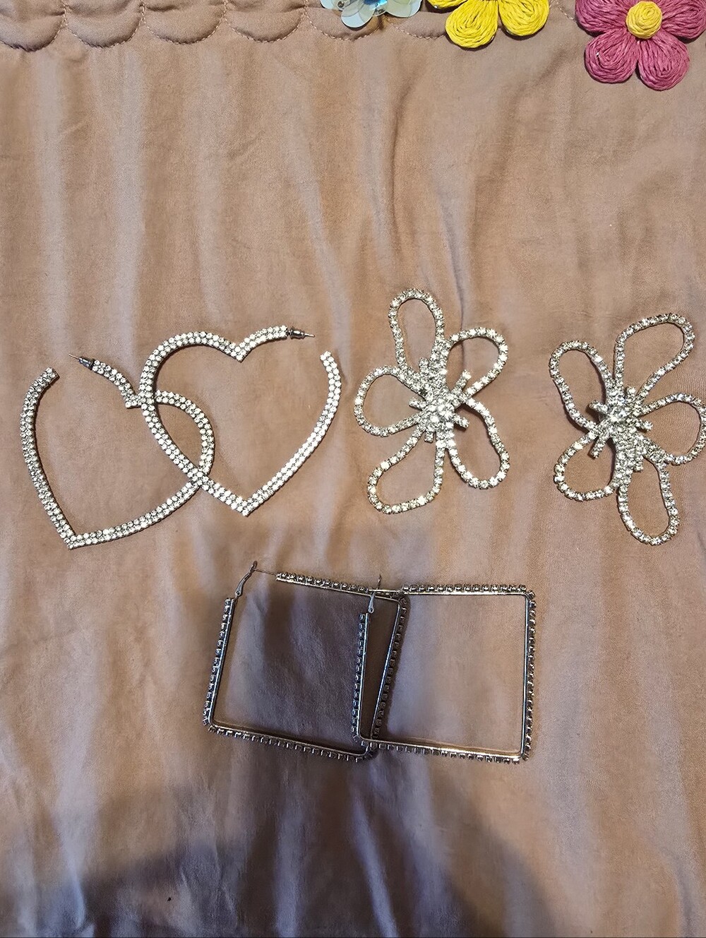 Mixed Lot Of 3 Pair Of Rhinestone Zara And Akira Earrings
